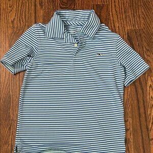 Vineyard Vines Blue and White Striped Polo